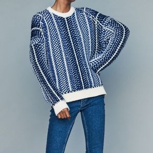 Maje - Blue Jacquard knit sweater